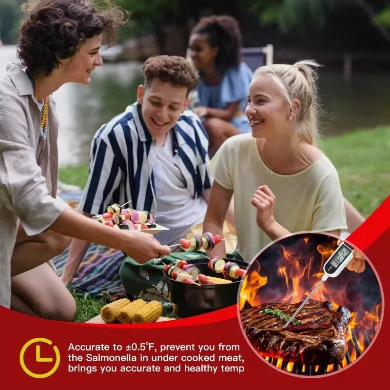 Kitchen Meat Thermometer Probe Type Digital Food Thermometer Cooking 300℃ Electronic Temperature Heat Gauge For Meat BBQ Milk