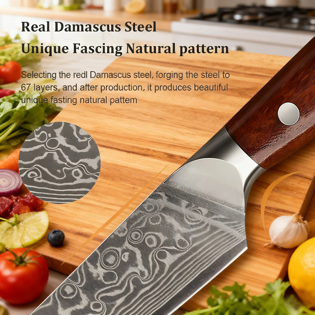 1/2/3/4PCS,Household 67 Layer Damascus Steel Kitchen Knife Fruit Vegetable Meat Cleaver Knife Cooking Knife Kitchen Tools