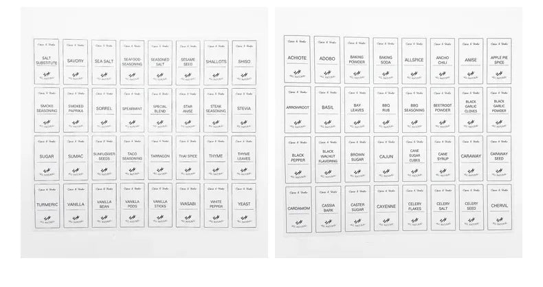 Kitchen Food Stickers Waterproof Food Spice Jar Label Seasoning Jar Sticker white black  Kitchen Canning Stickers Set
