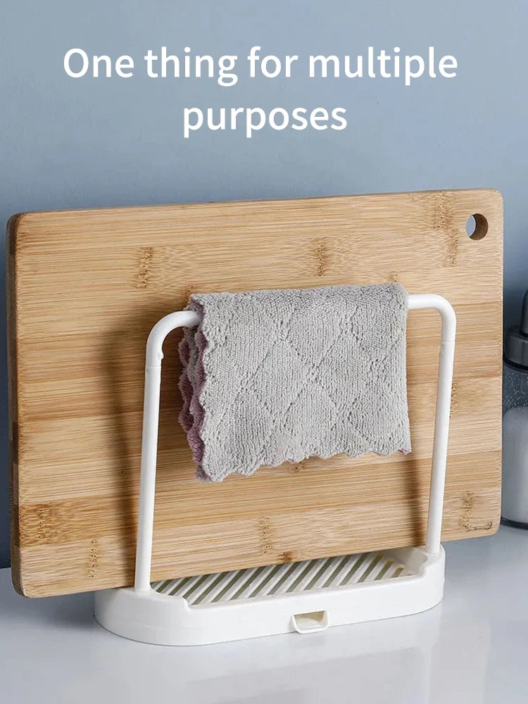 Kitchen Cloth Rack, Double-Layer Dishwashing Cloth Drain Rack, Sink Storage Rack, Countertop Sponge Steel Wire Ball Storage Rack