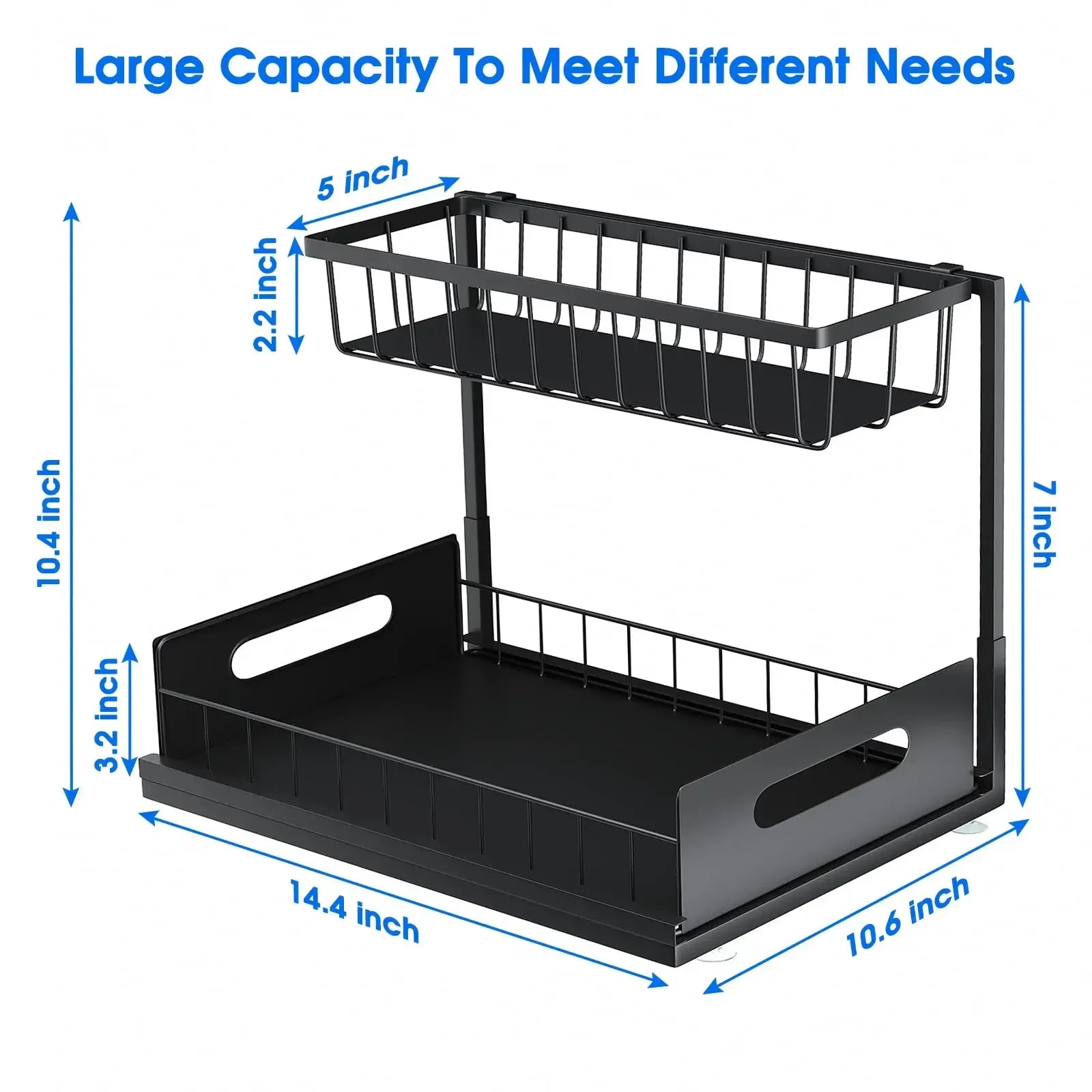 Kitchen Storage Magic Tool！Double-layer Pull-out Basket Under Sink，Easily Transform Unusable Space，Expand Storage Capacity by Do