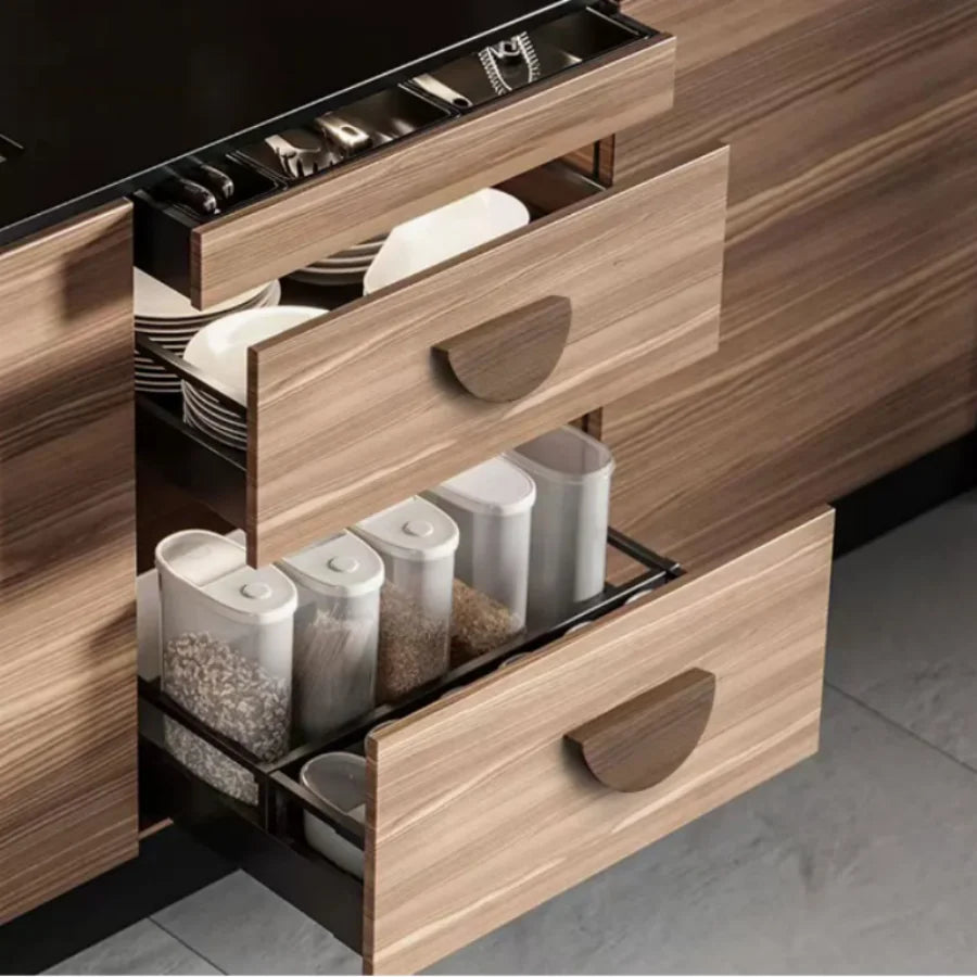 Kitchen Cabinet Door Wood Knobs Pulls Wardrobe Shoe Cupboards Drawer Semicircle Pulls Dressing Table Wooden Furniture Handles