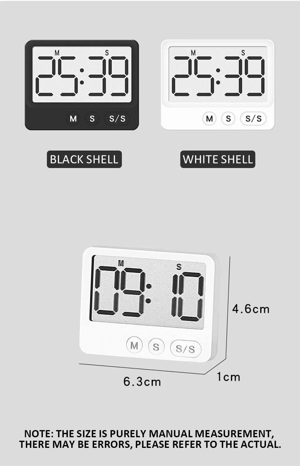 Kitchen Timer Digital Cooking Timer Magnetic Suction Countdown LCD Large Screen Digital Reminder Timer Study Countdown Timer