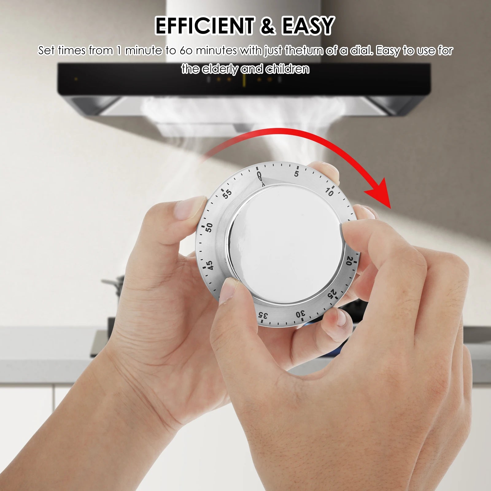 Kitchen Timer ABS and Steel Cooking Timer Waterproof Kitchen Countdown Timer Magnetic Timer Required Mechanical Kitchen Timer