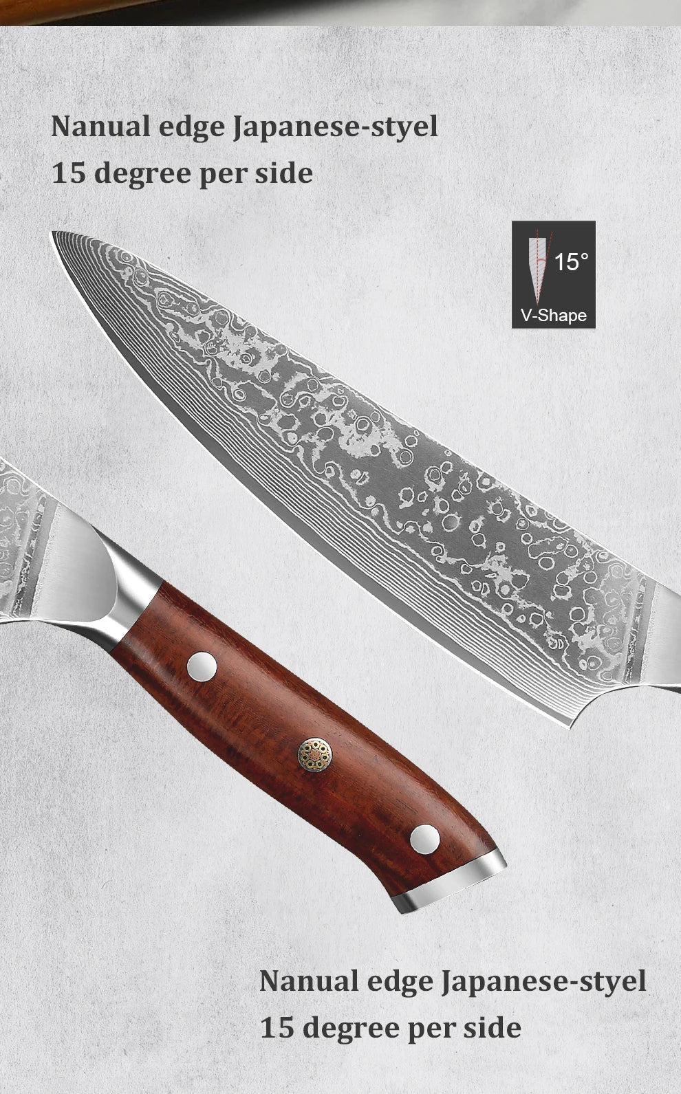 8 Inch Kitchen Chef Damascus Steel 67 Layers Japanese chef knife Chef's Knife with  's Knife Rosewood Handle
