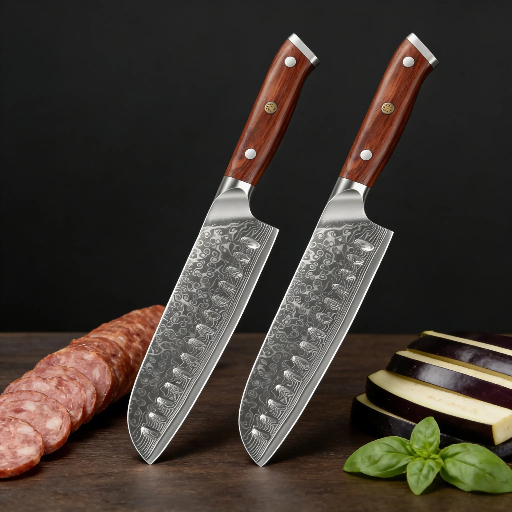 1/2/3/4PCS,Household 67 Layer Damascus Steel Kitchen Knife Fruit Vegetable Meat Cleaver Knife Cooking Knife Kitchen Tools