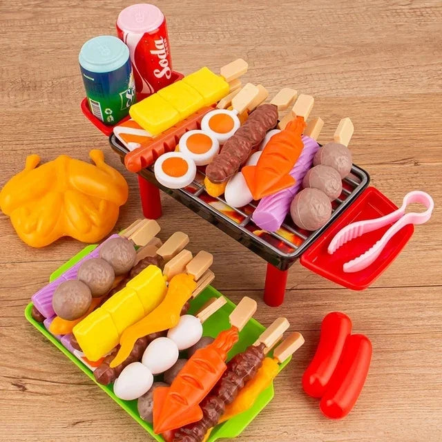 Complete simulate Play Kitchen Set for Kids Simulation Food Cookware BBQ Educational Role Play Toys Fun Gifts for Girls