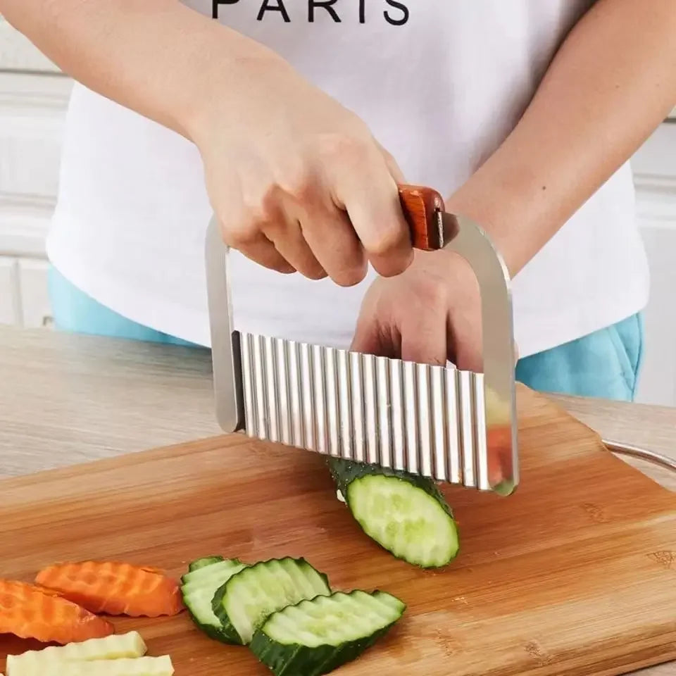 Kitchen Wavy Potato Cutter Stainless Steel Slicer Onion Chips French Fry Maker Chopper Vegetable Knife Food Crinkle Tools
