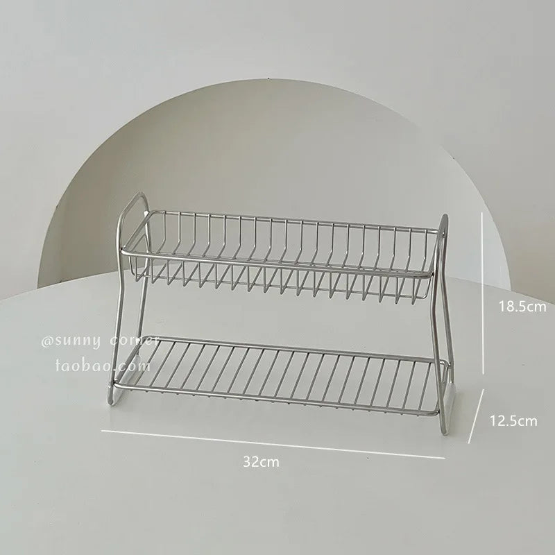 Kitchen Countertop Storage Rack Spice Shelf Versatile Stainless Steel Storage Basket for Bathroom Toiletries Cup Organizer Racks