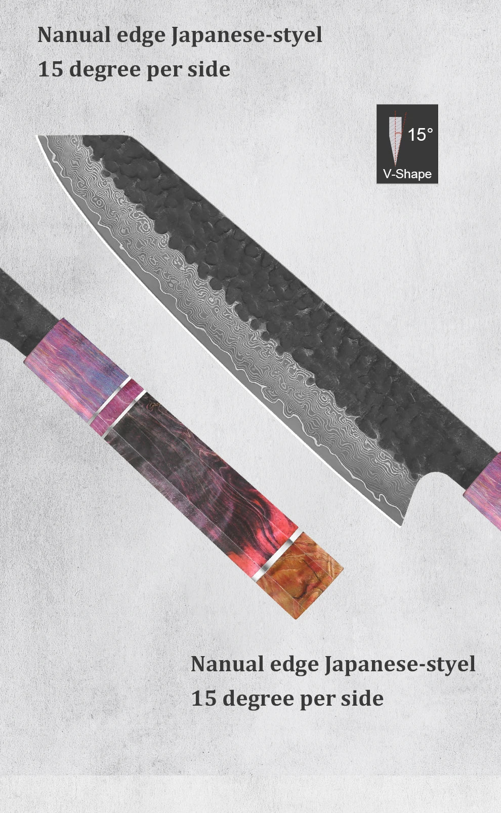 1-4 PCS Kitchen Knife set Damascus Steel Japanese chef Knife Santoku Knife Nakiri Knife kiritsuke knife Stable wood Handle