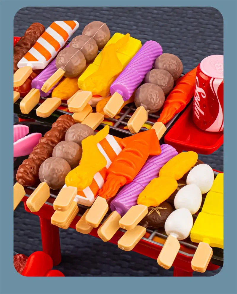 Complete simulate Play Kitchen Set for Kids Simulation Food Cookware BBQ Educational Role Play Toys Fun Gifts for Girls