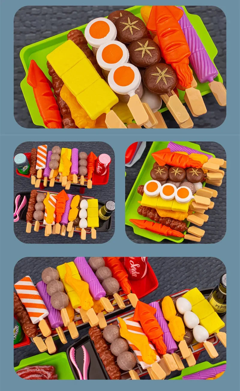 Complete simulate Play Kitchen Set for Kids Simulation Food Cookware BBQ Educational Role Play Toys Fun Gifts for Girls