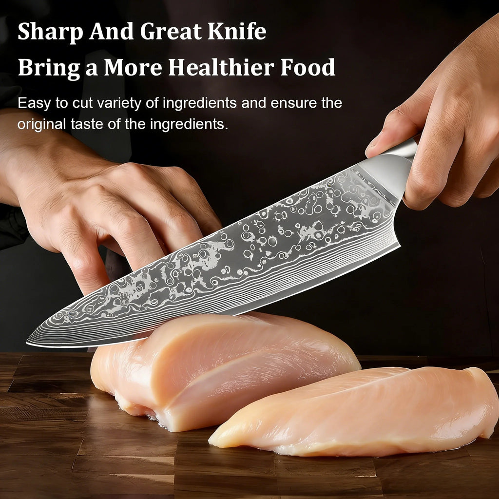1/2/3/4PCS,Household 67 Layer Damascus Steel Kitchen Knife Fruit Vegetable Meat Cleaver Knife Cooking Knife Kitchen Tools