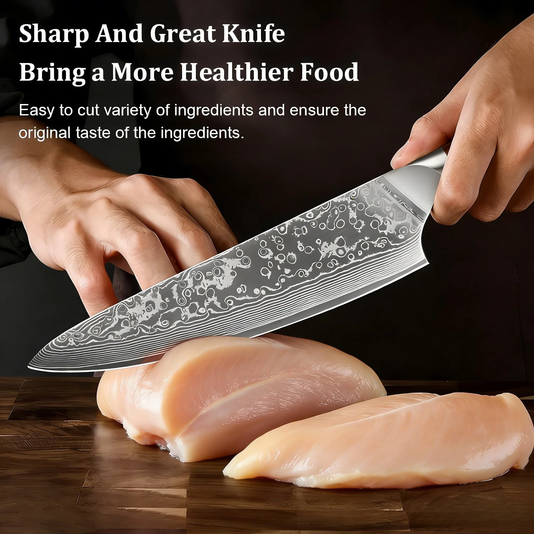 1/2/3/4PCS,Household 67 Layer Damascus Steel Kitchen Knife Fruit Vegetable Meat Cleaver Knife Cooking Knife Kitchen Tools
