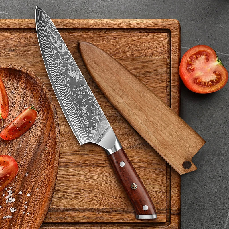 8 Inch Kitchen Chef Damascus Steel 67 Layers Japanese chef knife Chef's Knife with  's Knife Rosewood Handle