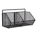 Wall-mounted Kitchen Storage Basket Perforation-free Iron Partition Storage Rack for Kitchen Ingredients Sorting Storage Basket