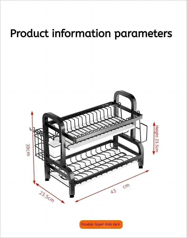 Kitchen dish storage rack, cabinets layered drain rack, tableware, tableware, countertops, sorting storage shelves