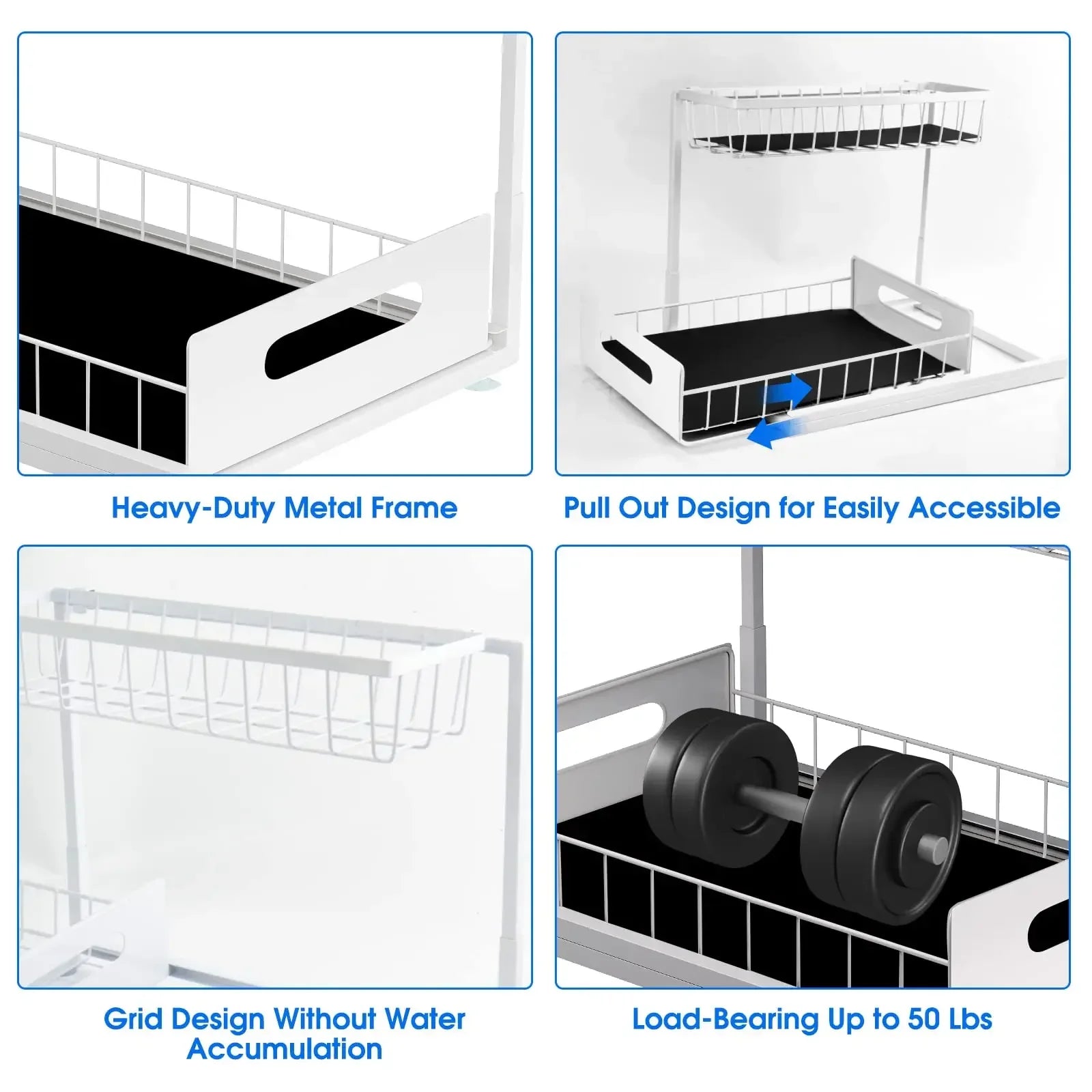Kitchen Storage Magic Tool！Double-layer Pull-out Basket Under Sink，Easily Transform Unusable Space，Expand Storage Capacity by Do